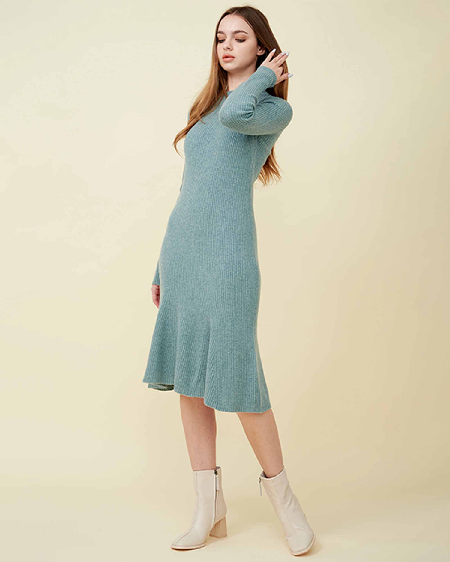 wool dress fashionable prestige fashion styling style clothes expensive looking boots model genuine leather footwear long fibers high quality products