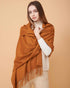 Cashmere Scarf , High Quality Scarf , Cashmere Sienna Brown scarf , 100% Cashmere Scarf , Scarf For All Seasons , Made By Davinii , front Image