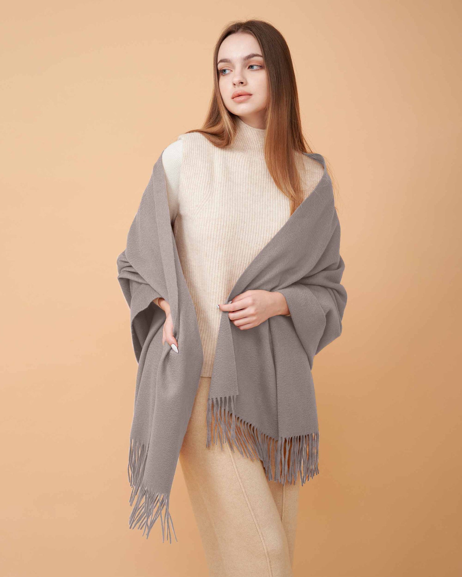 Cashmere Scarf , High Quality Scarf , Cashmere Mocha Scarf , 100% Cashmere Scarf , Scarf For All Seasons , Made By Davinii , front Image