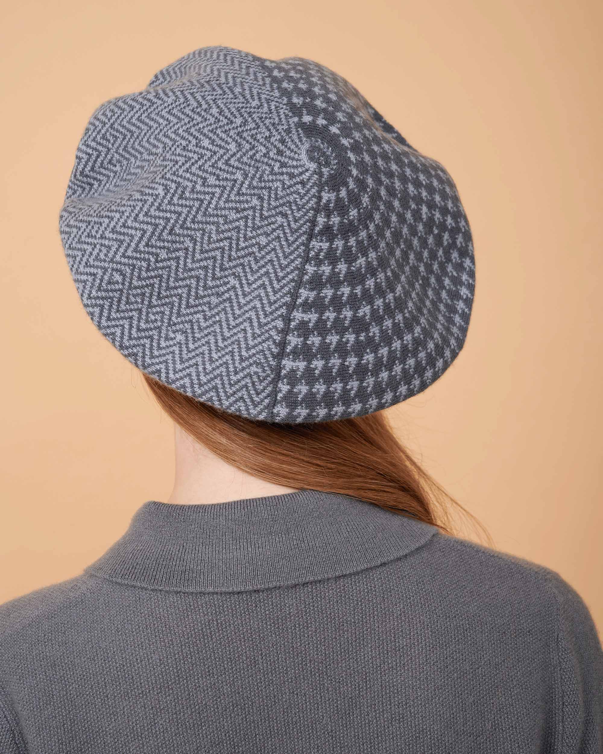 Cashmere Hat , High Quality Hat , Grey Colour Hat, 100% Cashmere Hat , Hat For All Seasons , Made By Davinii , Back Image