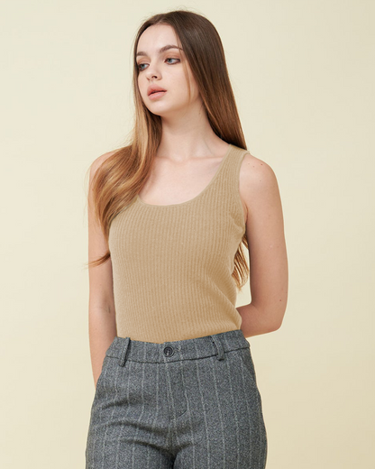 Lucienne Ribbed Cashmere Tank Top
