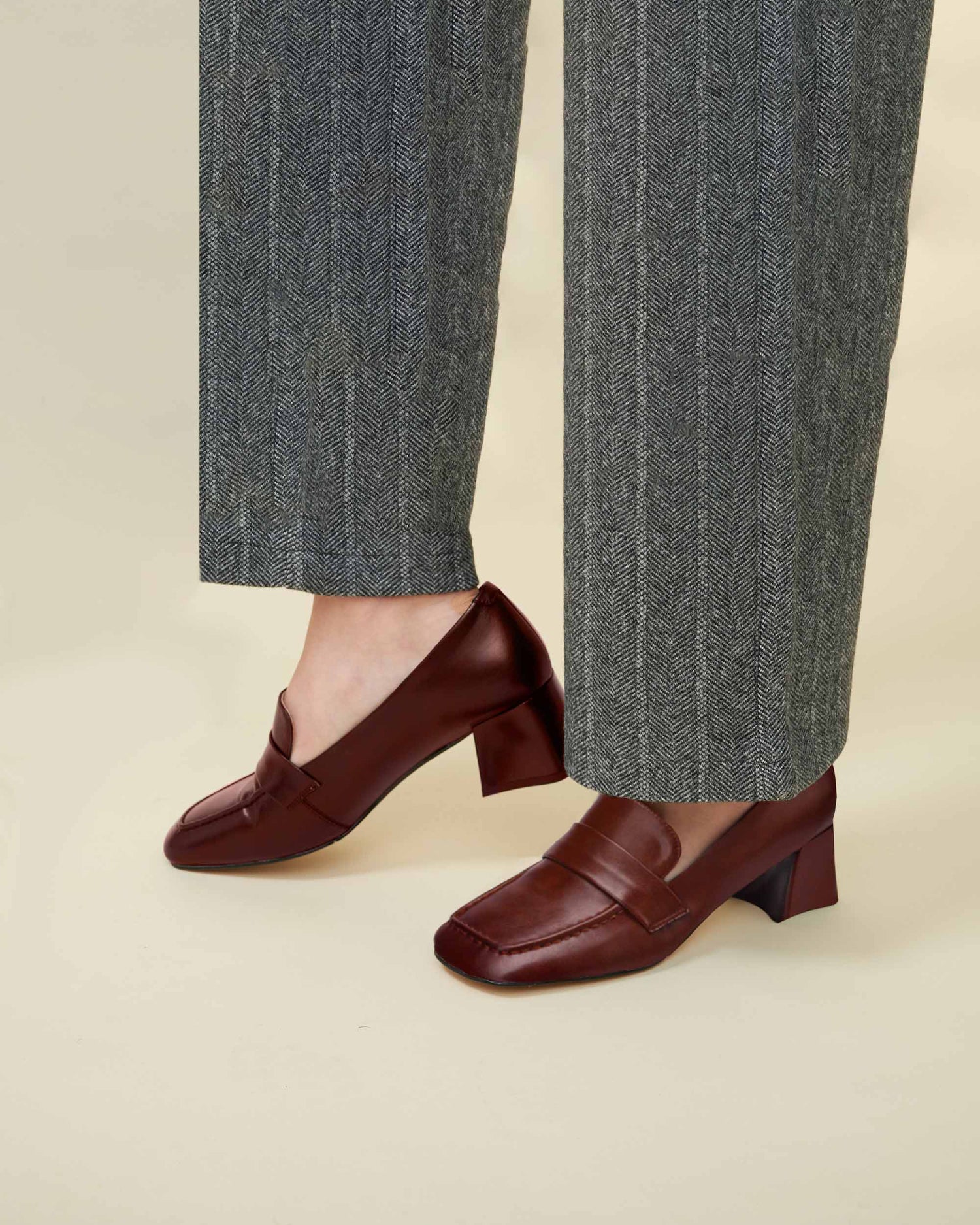 Leather square loafer , brown , vey comfy and soft wear , DAVINII